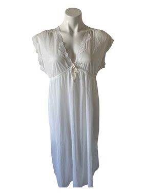 Vintage Womens Nightgown Babydoll Slip Dress Lace Small White Romantic